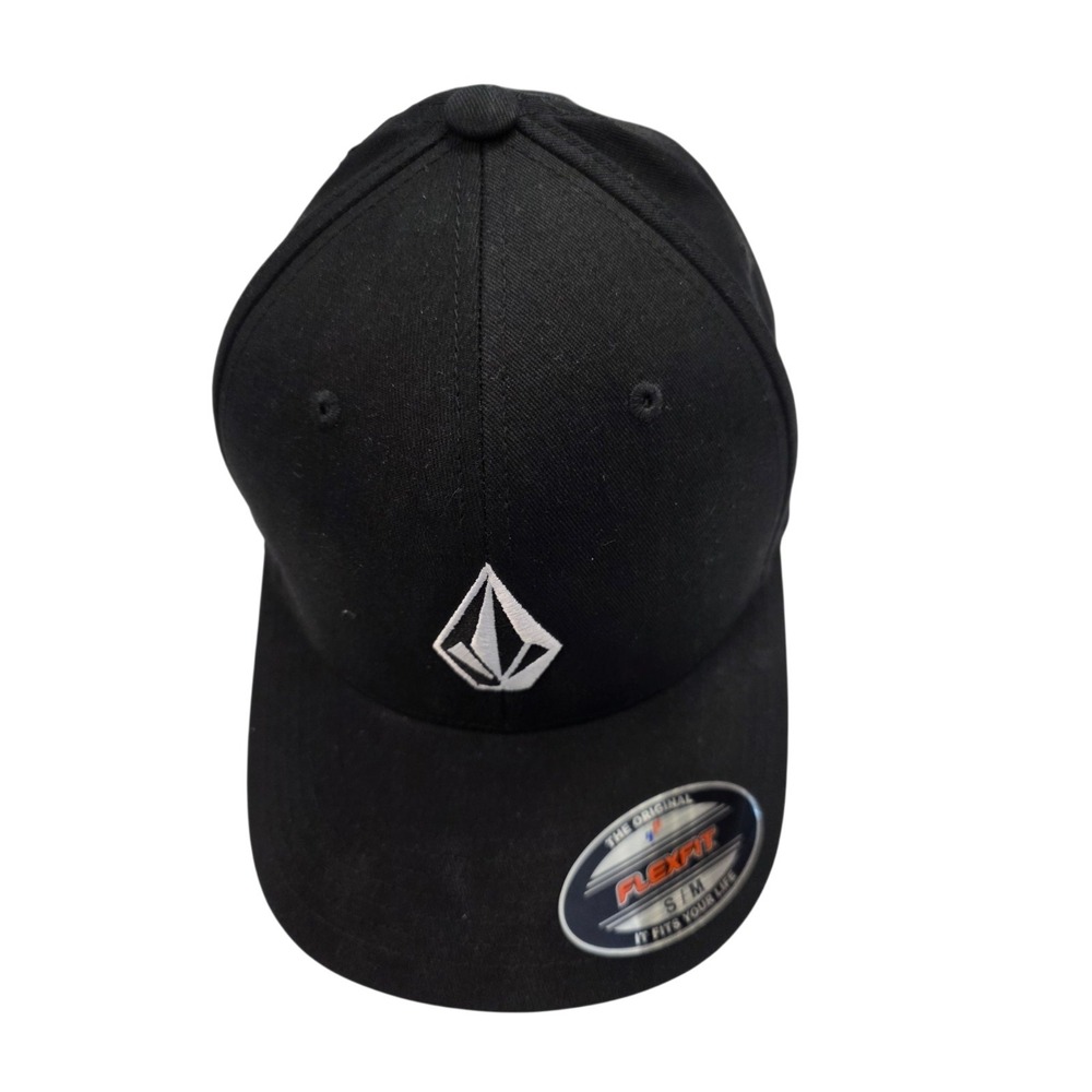 NWT Volcom Flex Fit Golf Baseball Hat Cap Black S/M